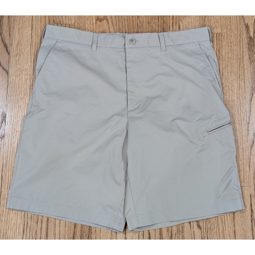 Pebble Beach Men's Size 34 Dry-Luxe Golf Performance Shorts Khaki Blue 9" Inseam